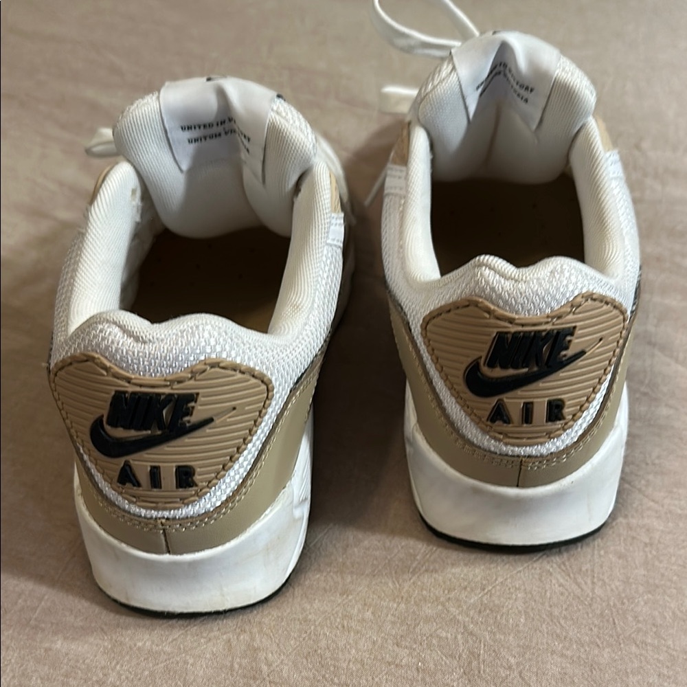 Nike White and Tan Retro-Inspired Sneakers - Picture 4 of 5